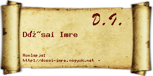Dósai Imre névjegykártya